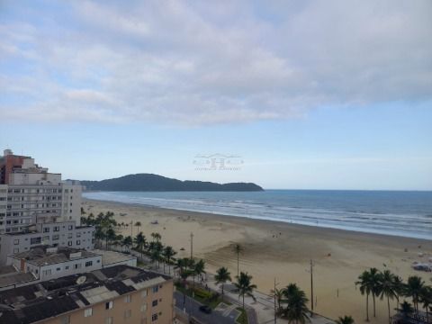 Apartamento 01 dormitório com sacada vista mar, Guilhermina; Praia Grande